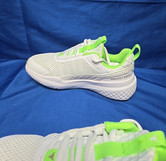 Under Armour Women's Size US 5 Project Rock BSR5 White Green Lace Up Sneakers - Picture 8 of 12